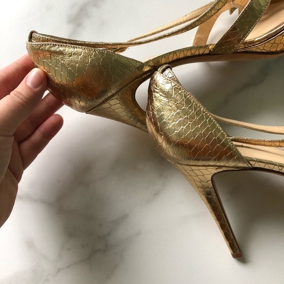 Kate Spade Gold Bow Strappy Leather Sandal 10 - Picture 6 of 8